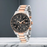 Original Luxury Maserati Men's Watch SFIDA Challenge Series Luxury Business Trendy Black Gold Steel Belt Watch