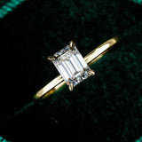 Terrific 1Carat Princess Cut Moissanite Solitaire Diamond Rings Silver 18K Gold Plated Wedding Engagement Jewellery