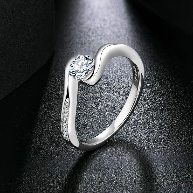 5.0mm Round Cut Solitaire Moissanite Diamond Antique Style Sterling Silver Engagement Wedding Fine Jewellery Rings