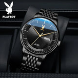 PLAYBOY Casual Simple Automatic Mechanical Men's Watches Original Waterproof Calendar High Quality Watch for Men