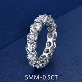Luxury 3mm 0.1CT 5mm 0.5CT Moissanite Diamonds Eternity Rings - Silver Wedding Engagement Fine Jewellery - The Jewellery Supermarket