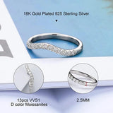 Adorable D Color 0.39ct Curved Half Eternity Moissanite Diamonds Rings, Wedding Engagement Silver Rings - The Jewellery Supermarket