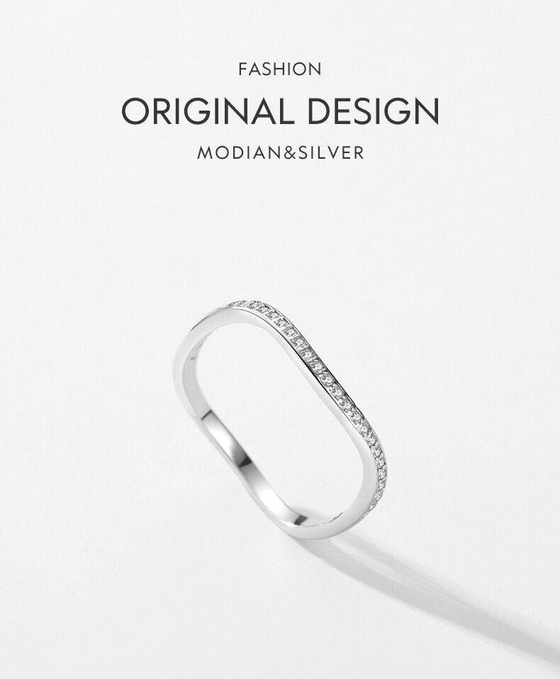 Geometric Twisted Sparkling AAAA Simulated Diamonds Ring - Wedding Engagement Statement Fine Jewellery - The Jewellery Supermarket