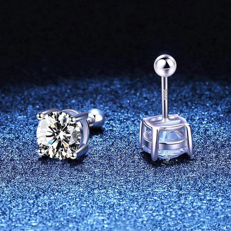 Luxury D Colour VVS1 Moissanite Diamonds Stud Earrings For Women Jewellery, Original Sterling Silver Women Earrings - The Jewellery Supermarket