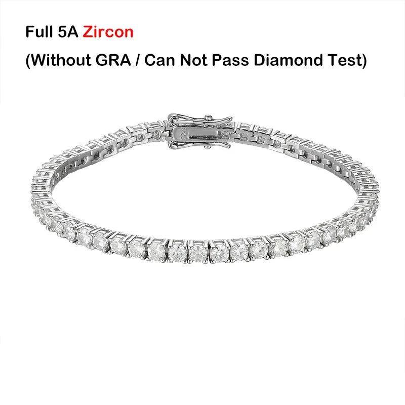 Sparkling 0.1ct 3mm D VVS1 Moissanite Diamonds Bracelet with GRA -  Sterling Silver Wedding Party Fine Jewellery - The Jewellery Supermarket