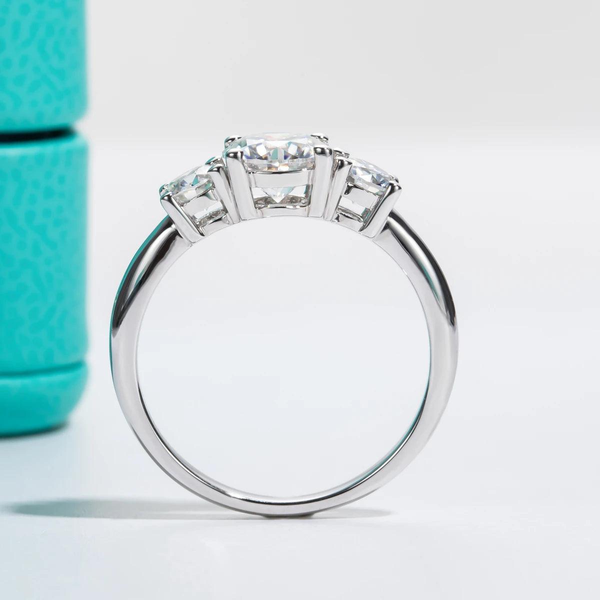 Awesome 1.6cttw D Colour Moissanite Diamonds Engagement Rings For Women 925 Silver Promise Wedding Fine Jewellery