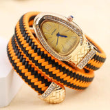 Unique Snake Shape AAA Luxury Fashion Quartz Watches Women's Zircon Diamonds Bling Gold Colour Ladies Watches