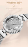 Luxury Brand Elegant Gold Tone Geometric Dial Women's Quartz Movement Watches Stainless Steel Mesh Belt Watches