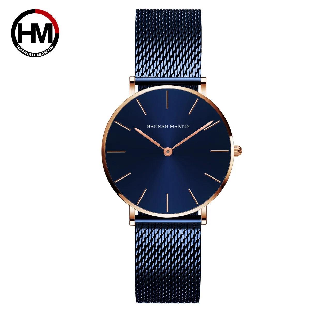 New Simple Elegant Rose Gold Tone Stainless Steel Women Bracelet Watch - Quartz Movement Steel Mesh Watches