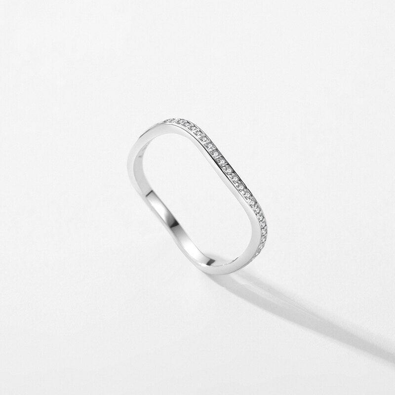 Geometric Twisted Sparkling AAAA Simulated Diamonds Ring - Wedding Engagement Statement Fine Jewellery - The Jewellery Supermarket
