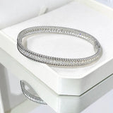 Luxury 18KGP D Color VVS1 Full 2mm Moissanite Diamonds Tennis Bangle Bracelets For Women, Silver Diamond Bracelets - The Jewellery Supermarket