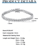 Graceful 18K WGP D Colour VVS1 Real Moissanite Diamonds Tennis Bracelets, Silver Moissanite Diamonds Jewellery - The Jewellery Supermarket