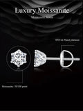 Solitaire Design 6 Prongs D Colour 14KGP Moissanite Diamonds Stud Earrings Sterling Silver Fine Jewellery for Women - The Jewellery Supermarket