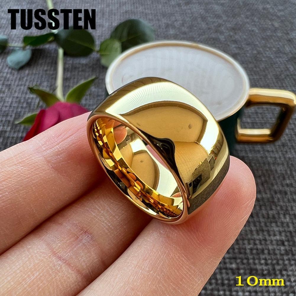 New Arrival 10MM Domed PolishedWhite Tungsten Men's Comfort Fit Fashion Wedding Engagement Rings - The Jewellery Supermarket