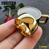 New Arrival 10MM Domed PolishedWhite Tungsten Men's Comfort Fit Fashion Wedding Engagement Rings - The Jewellery Supermarket