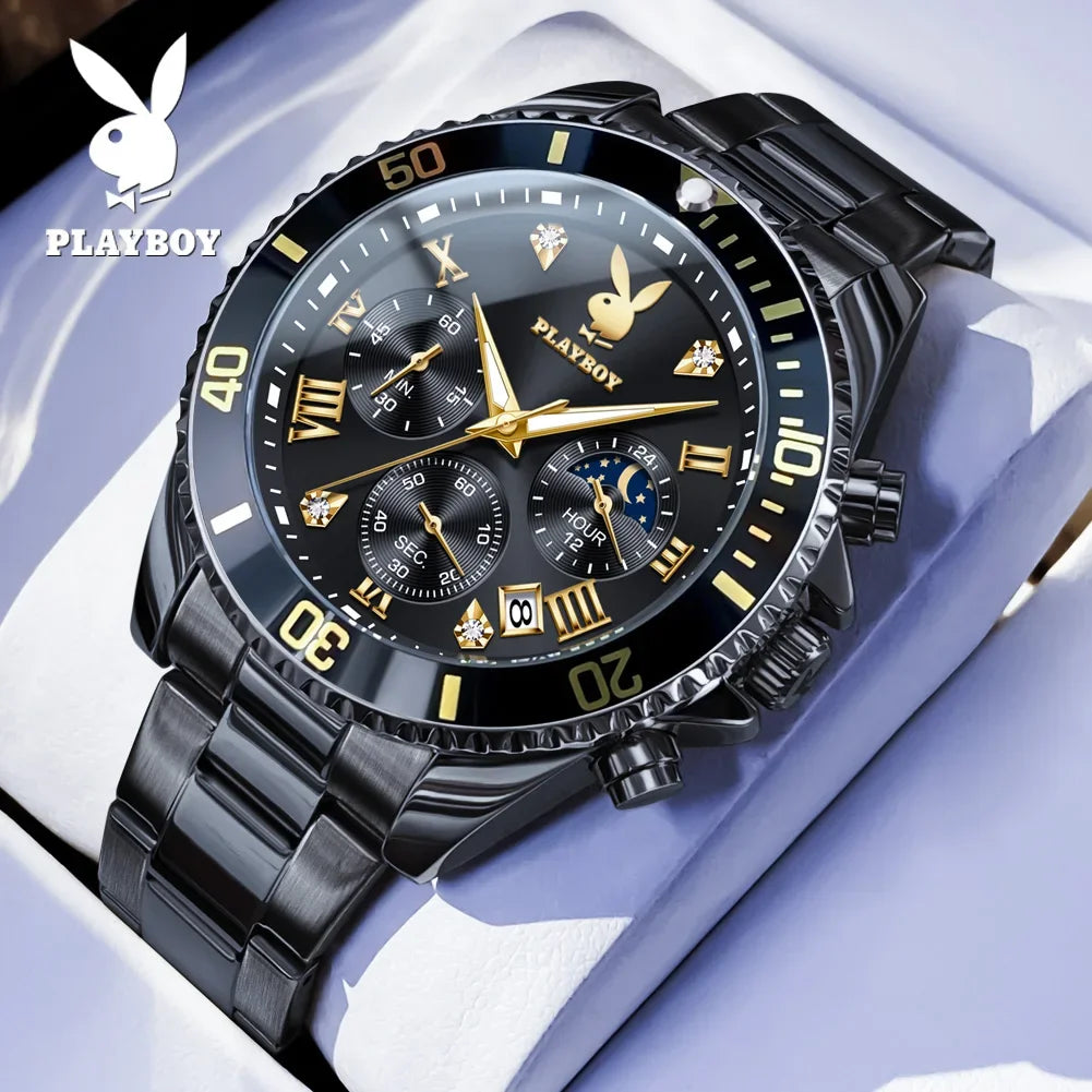PLAYBOY High Quality Multifunction Best Selling Original Luxury Waterproof Fashion Business Quartz Wrist Watches