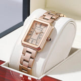 New Arrival Super Elegant Fashion Square Roman Dial Stainless Steel Strap Japanese Movement 3Bar Quartz Watches