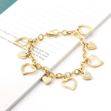 Fashion Star Heart Charm Layered Bracelets For Women -  Stainless Steel Paperclip Cuban Link Chain Jewellery - The Jewellery Supermarket