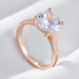 Luxury New Shiny Big AAA Zircon Crystal Rings For Women - Fashion 14K Filled Rose Gold Daily Fine Jewellery