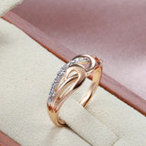 Fine Wedding Jewellery Fashion Luxury 14K Filled Rose Gold Micro-wax Inlay AAA Zircon Diamonds Ring