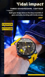 PLAYBOY Luxury Brand Casual Waterproof Quartz Silicone Strap Sports Elegant High-end Wrist Watch for Men
