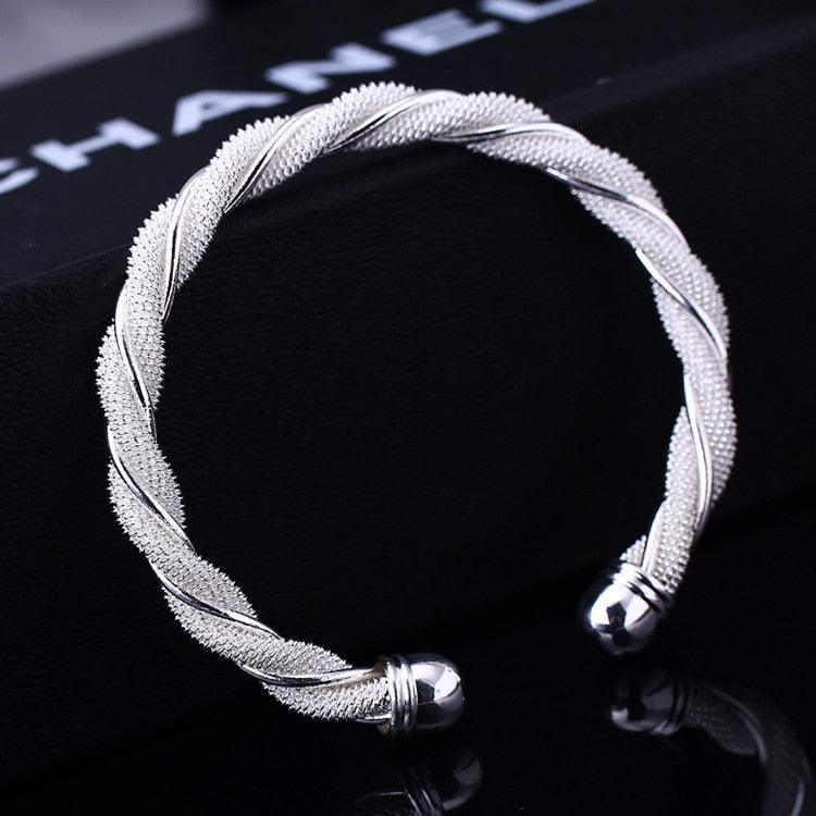 Fashion 925 Sterling Silver Lucky Beads charm Bangles For Women - Charm Bracelets Luxury Designer Jewellery - The Jewellery Supermarket