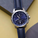 New Maserati Watch Men's Dial Simple Quartz Classic Business Blue Leather Strap Three-eye Timing waterproof  Watch