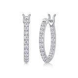 Excellent 18KGP D Colour VVS1 Moissanite Diamonds Hoop Earrings, Sparkling Silver Wedding Fine Jewellery