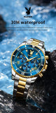 PLAYBOY Popular Original Stainless Steel Waterproof Quartz Multifunction Casual Fashion Trend Mens Watches