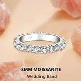 Luxury 3mm 0.1CT 5mm 0.5CT Moissanite Diamonds Eternity Rings - Silver Wedding Engagement Fine Jewellery - The Jewellery Supermarket