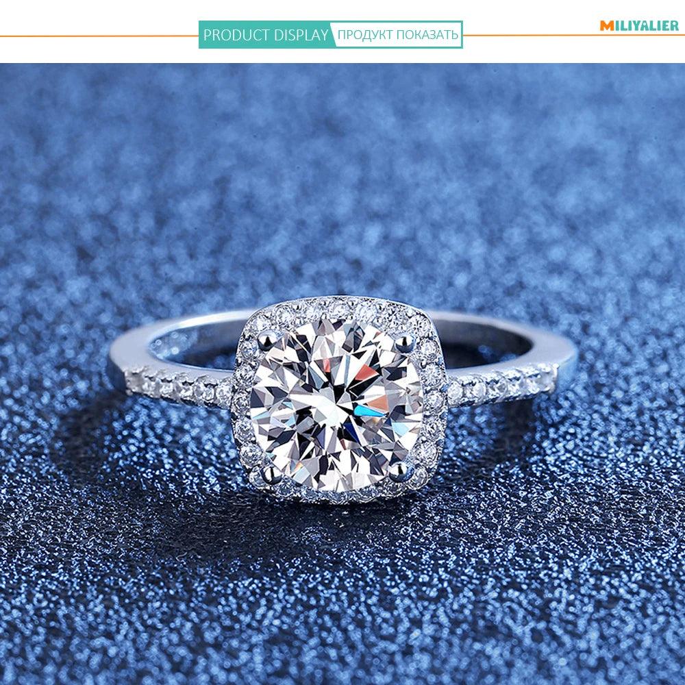 925 Sterling Silver 0.5-3ct VVS1 D Colour Moissanite GRA Certified Diamonds Wedding Engagement Rings, Fine Jewellery