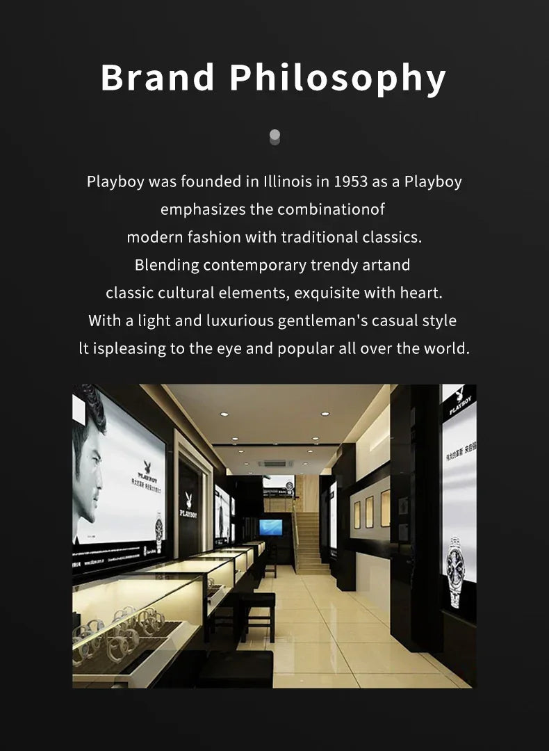 PLAYBOY High Quality Multifunction Best Selling Original Luxury Waterproof Fashion Business Quartz Wrist Watches