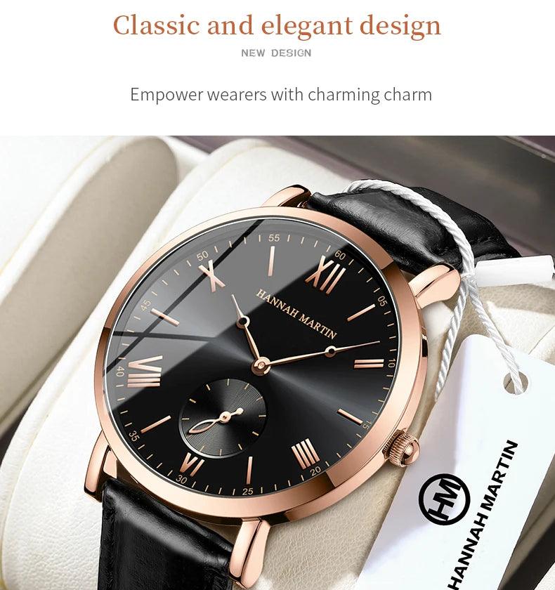 New Elegant Fashion Simplicity Womens Watches Original Quartz Movement Rose Gold Plated Watches for Women