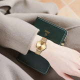 Elegant Simple Design Classic Women Rose Gold Colour Stainless Steel Mesh Casual Waterproof Ladies Quartz Watches