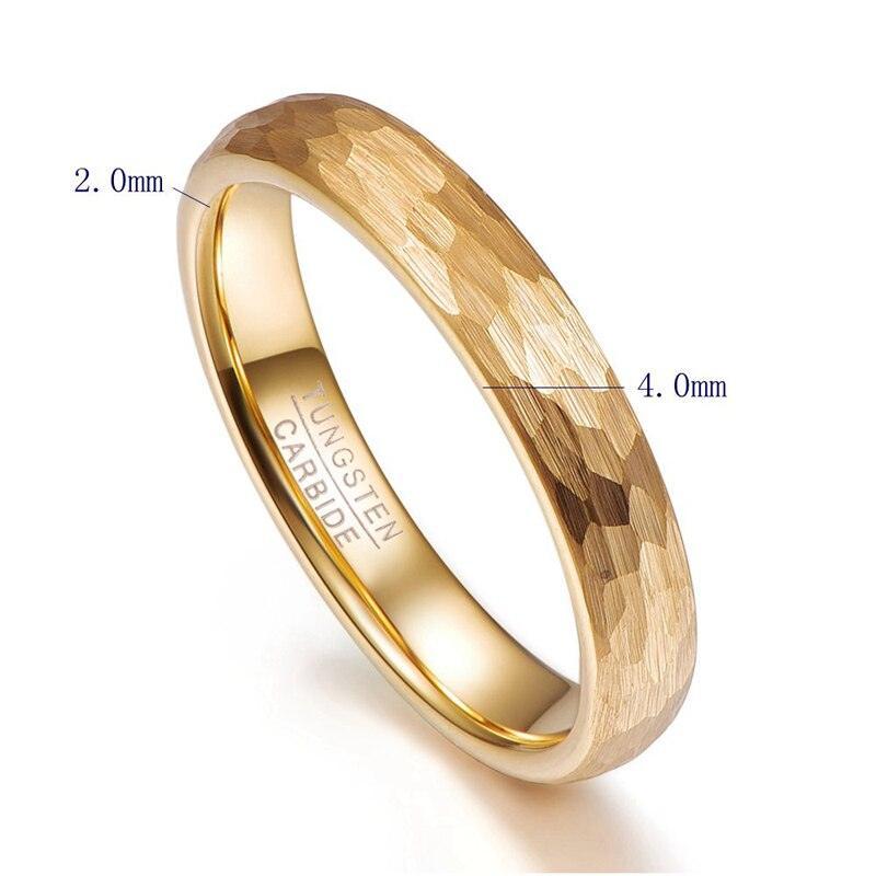 Gold Color Geometric Figure 4 & 6mm Width Men Women Tungsten Carbide Wedding Rings - The Jewellery Supermarket