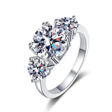Wonderful 5 Stones Sparkling 18KGP 3.6CT All Moissanite Diamonds Rings Wedding Engagement Sterling Silver Jewellery