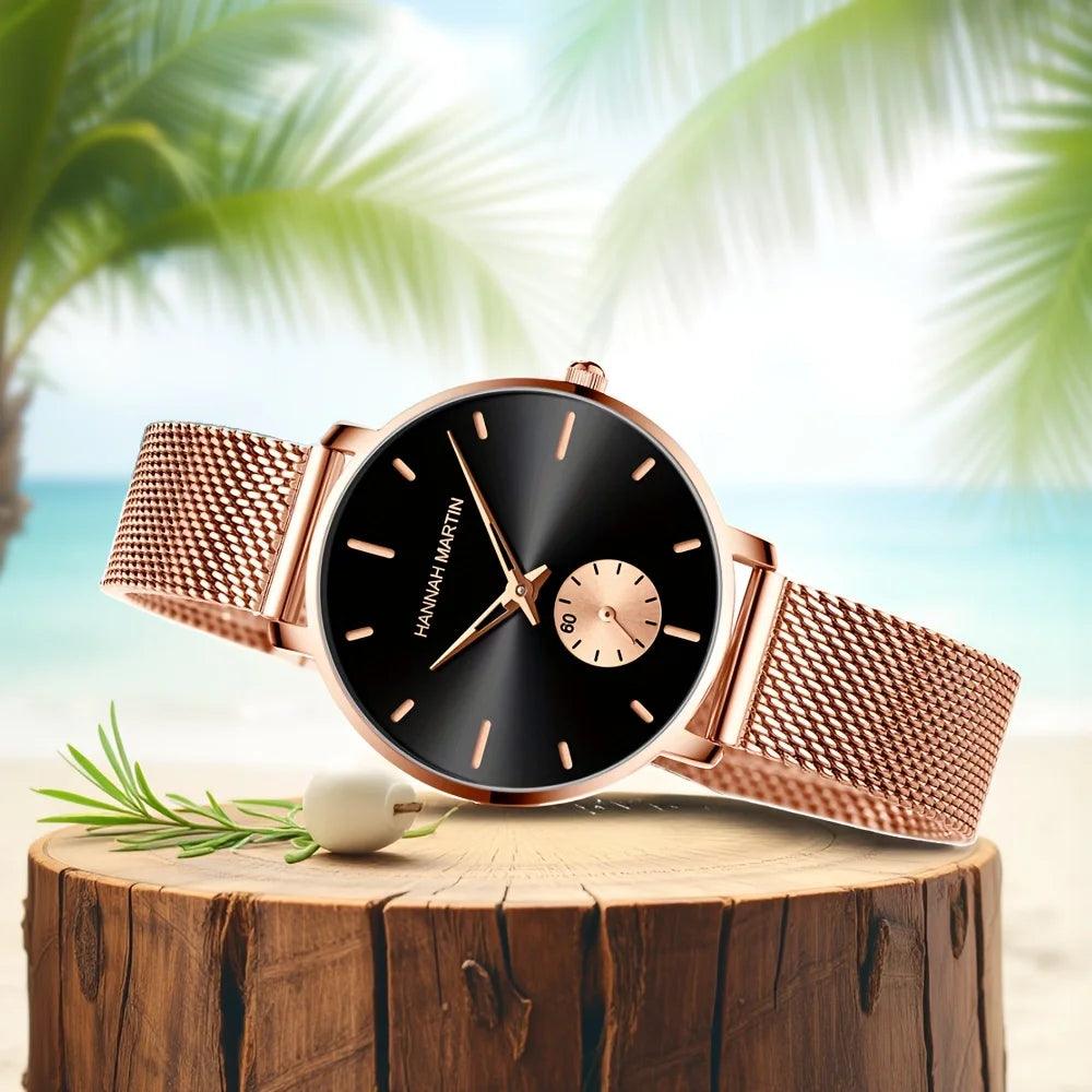 Fashionable Elegant Top Brand Women Watches Original Quartz Movement Stainless Steel Mesh Belt Women Dress Watches