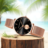 Fashionable Elegant Top Brand Women Watches Original Quartz Movement Stainless Steel Mesh Belt Women Dress Watches