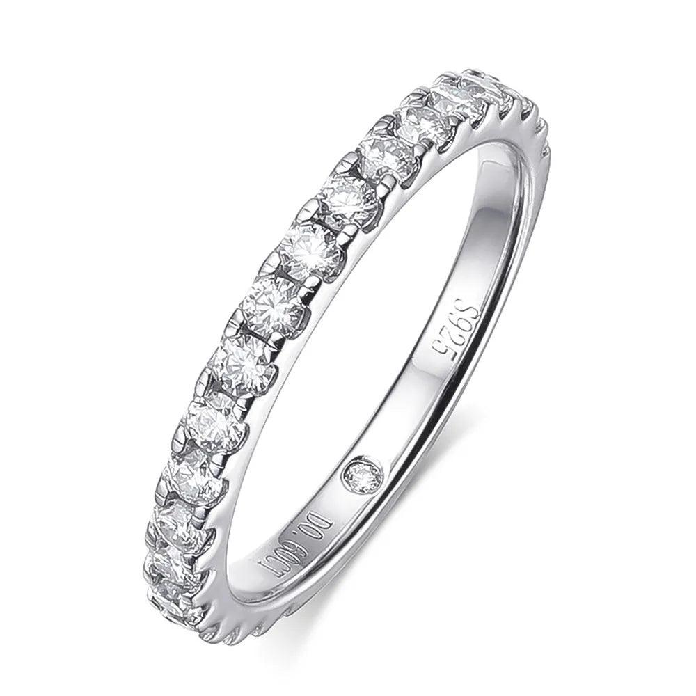 18K Gold Plated 3.5cttw VVS1 All Moissanite Diamonds Row Silver Wedding Engagement Fine Jewellery Rings Set - The Jewellery Supermarket