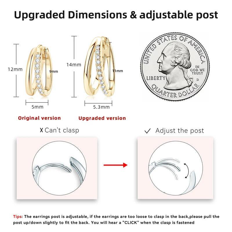 Striking Genuine ♥︎ High Quality Moissanite Diamonds ♥︎ Double Hoop Earrings for Women - Fine Jewellery - The Jewellery Supermarket