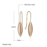 New Unusual Hollow Flower 14K Filled Rose Gold  Long Drop Earrings - Trend Geometric Daily Fashion Jewellery