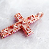 Brand New Filigree Star Handcrafted AAA CZ Crystals Cross Pendant Fine 925 Sterling Silver Jewellery For Women - The Jewellery Supermarket