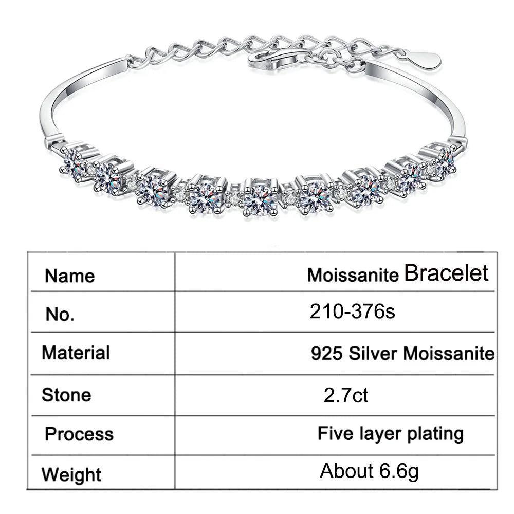 Superb 18K WGP Ideal Cut 4mm 2.7ct D Color High Quality Moissanite Diamonds Tennis Bracelet - The Jewellery Supermarket