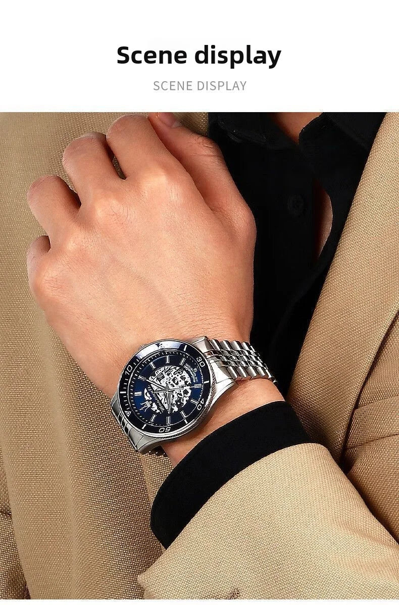 Maserati Sports Watch Men's Hollow Automatic Mechanical Fashion Perspective of European and American Watches