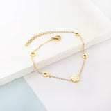 Elegant White Shell Charm Bracelet For Women - Hollow Flower Chain Stainless Steel Luxury Jewellery  - The Jewellery Supermarket