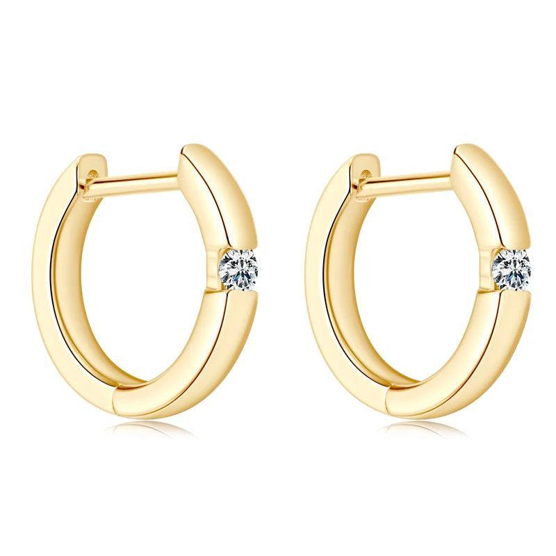 New Design 14KGP Moissanite Diamonds Hoop Earrings 2.0mm VVS1 Fine Jewellery - Silver Earrings for Women Men - The Jewellery Supermarket