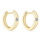 New Design 14KGP Moissanite Diamonds Hoop Earrings 2.0mm VVS1 Fine Jewellery - Silver Earrings for Women Men - The Jewellery Supermarket