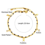 Double Layer Coin Disc Pendant Anklets - Gold Colour Stainless Steel Anti-allergic Rope Chain Jewellery - The Jewellery Supermarket
