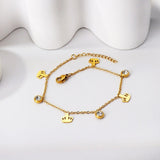 Dainty Gold Colour Stainless Steel Charm Bracelets - Crystal Evil Eyes Tree of Life Hamsa Hand Elephant Chain - The Jewellery Supermarket