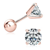 New Sparkling 1CT 6.5mm Moissanite Diamonds Screw Back Earrings for Women/Men - Sterling Silver Fine Jewellery - The Jewellery Supermarket